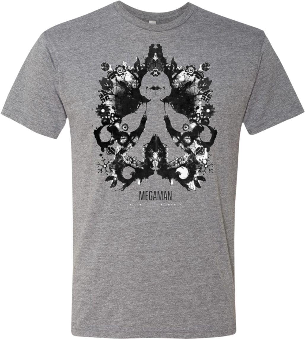 Megaman Ink Blot Men's Triblend T-shirt - Megaman Geek Ink Blot Test Art Print - Mini By Barrett (1155x1155), Png Download