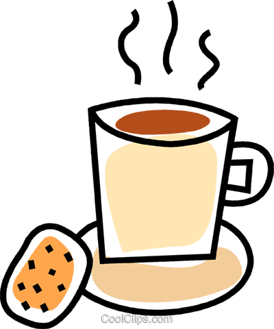 Taza De Café Y Una Galleta Libres De Derechos Ilustraciones - Чашка С Печеньем Арт Png (400x480), Png Download