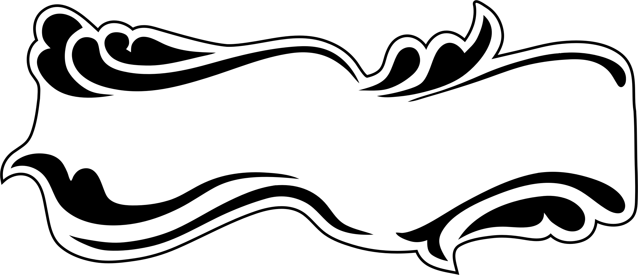 This Free Icons Png Design Of Flourish Sign Black And (2196x946), Png Download