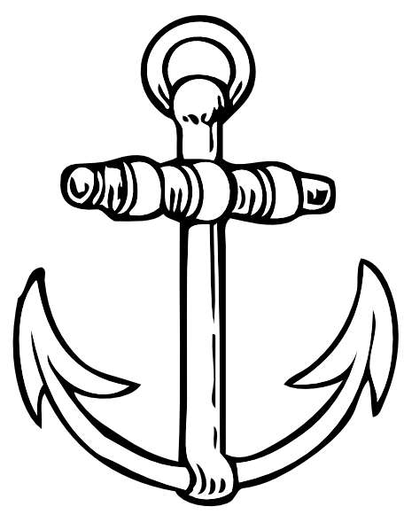 Anchor Clip Art Free Vector - Dibujo De Un Ancla (456x598), Png Download