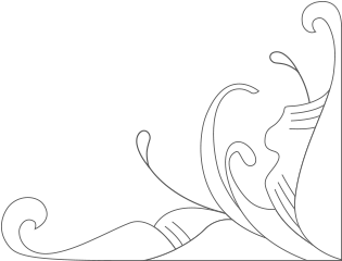 9-12flourish - Corner Flourish White On Black (352x352), Png Download