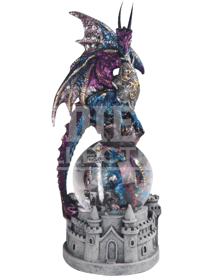 Blue Dragon With Castle Base Snow Globe - Snow Globe (577x577), Png Download