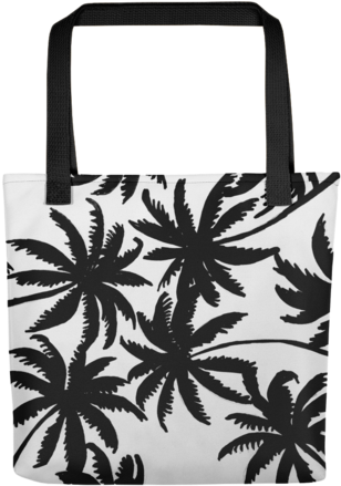 B&w Palm Tree Tote - Palm Trees Pillow (480x480), Png Download