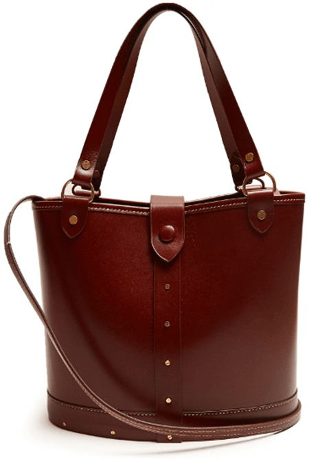 Goop - The Row Bucket Contrast-stitch Leather Bag (450x668), Png Download