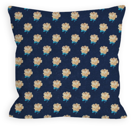 Restful Vintage Roses Navy Pillow - Throw Pillow (1024x1024), Png Download