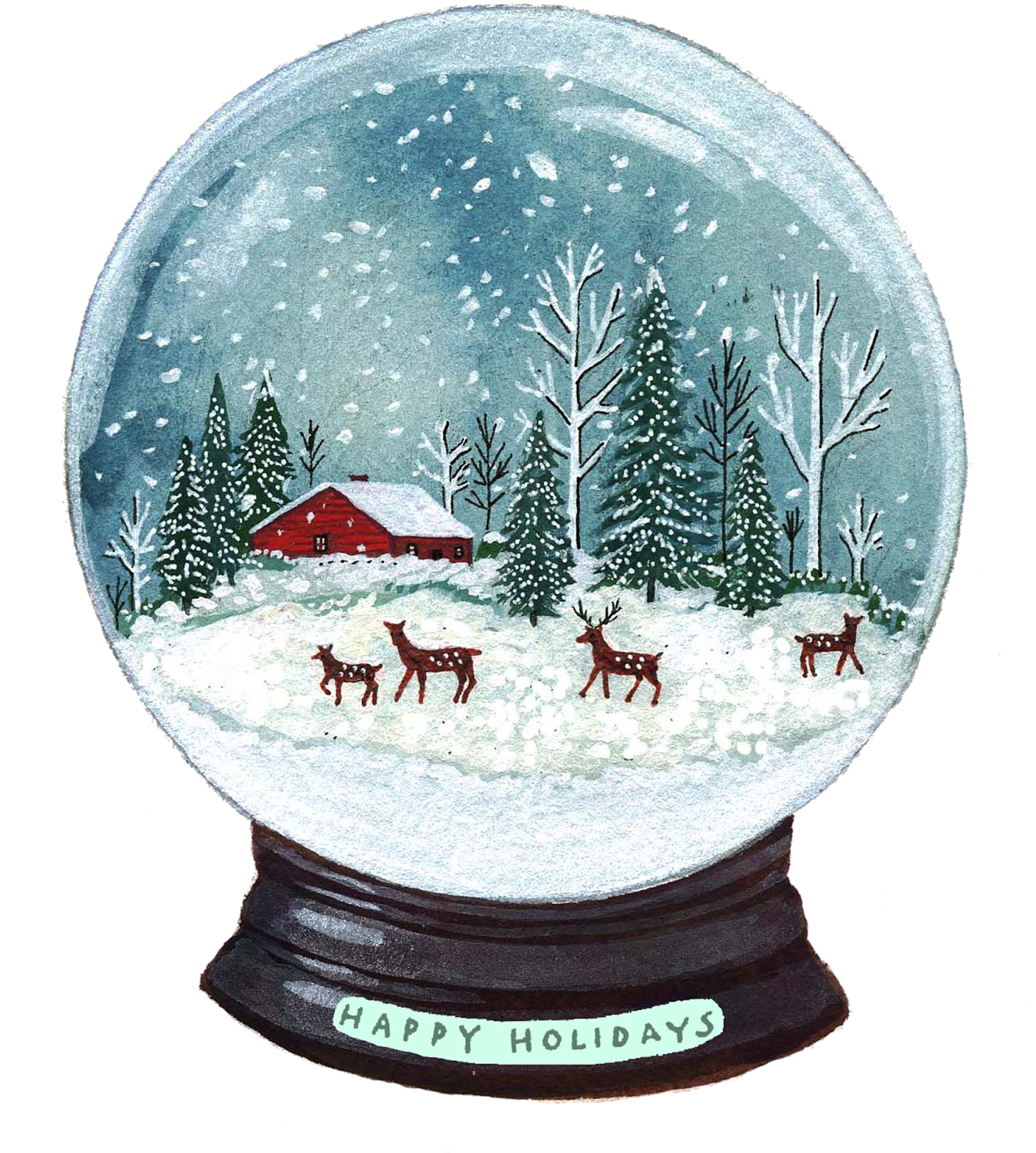 Becca Stadtlander Illustration - Bola De Cristal Nieve (1345x1600), Png Download
