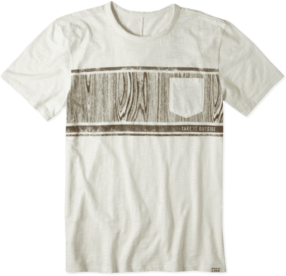 Men's Wood Grain Slub Pocket Tee - Active Shirt (570x570), Png Download