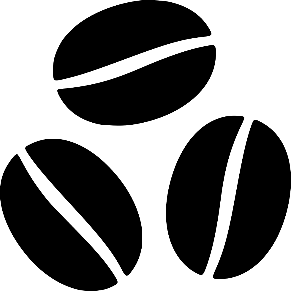 Coffee Beans - - Coffee Bean Black And White (980x980), Png Download