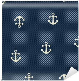 Vector Hand Drawn Anchor Seamless Pattern Wall Mural - Cross (400x400), Png Download