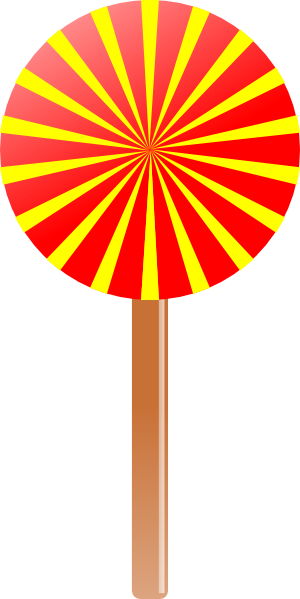 Free Vector Lollipop Clip Art - Sun Ray Clip Art (300x599), Png Download