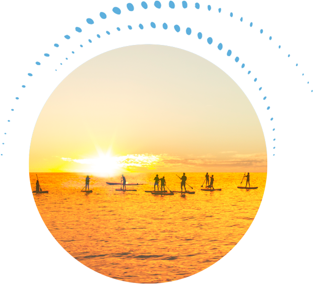 Beach View Of Sunrise And A Group Of Paddle Boarders - Playa Largo Resort & Spa, Autograph Collection (650x639), Png Download