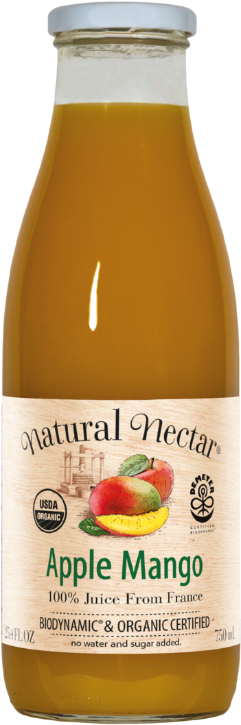 Biodynamic Apple Mango Juice - Bottle (992x1403), Png Download