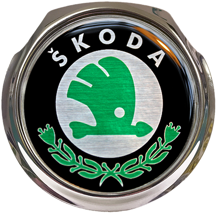 Skoda Car Grille Badge With Fixings - Skoda Logo (500x628), Png Download
