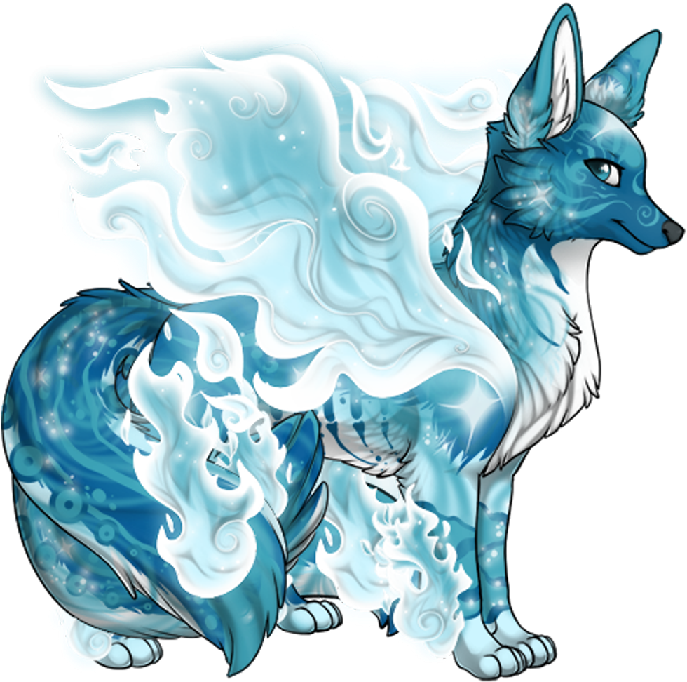 #blue #white #wolf #animals #winged #wings #freetoedit - Illustration (1024x1024), Png Download