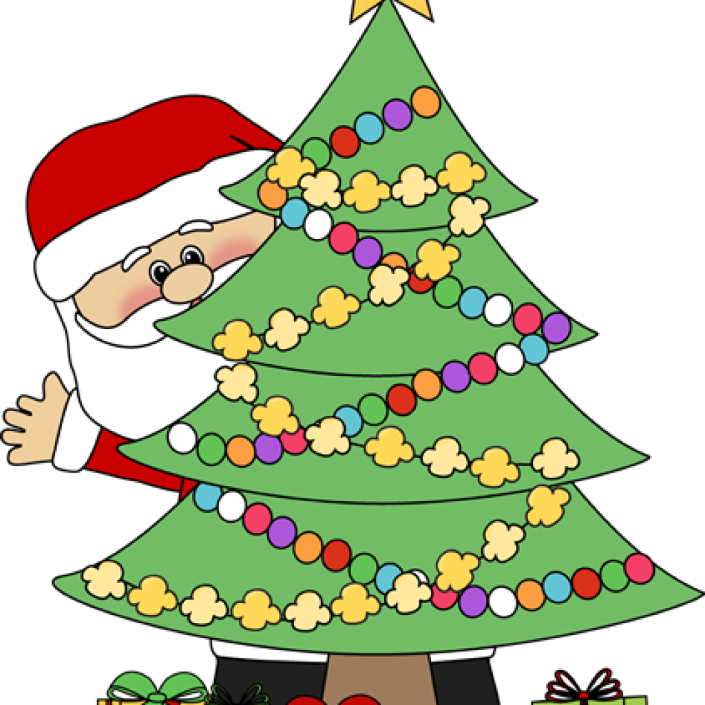 Clip Art Christmas Tree Christmas Clip Art Santa Behind - Free Printable Secret Santa Notes (1024x1024), Png Download
