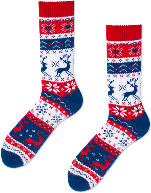 Warm Rudolph - Świąteczne Skarpetki Dla Niego (600x749), Png Download