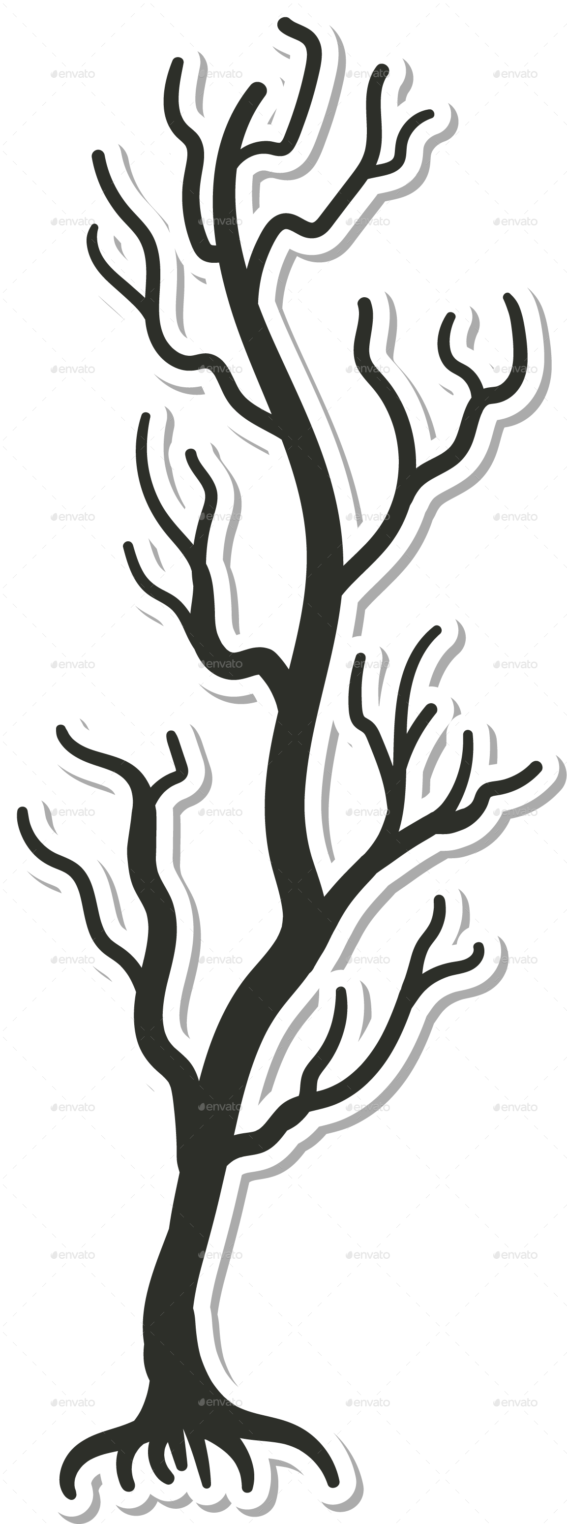 Tree 8 Trunk - Illustration (1153x3097), Png Download