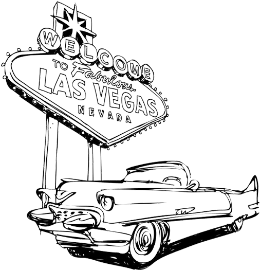 Red Shark Las Vegas Cannabition - Las Vegas Drawing (661x550), Png Download