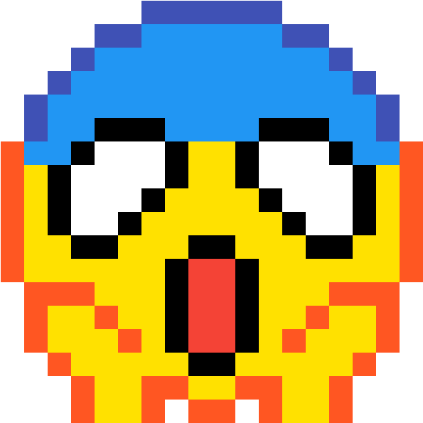 Surprised Face - Pixel Art Emoji (1188x1188), Png Download