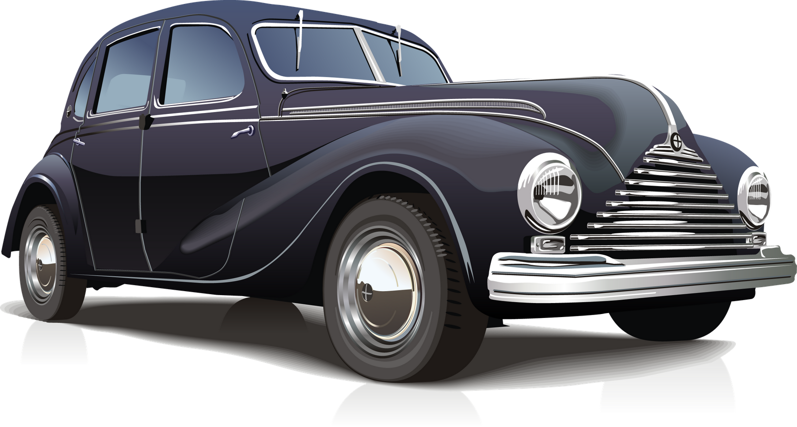 Antique Classic Car Green Vintage Mosaic Clipart - Car Vector (1600x858), Png Download