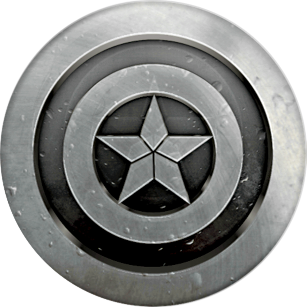 Captain America Monochrome - Pentacle Colourful Tattoo (1000x1000), Png Download