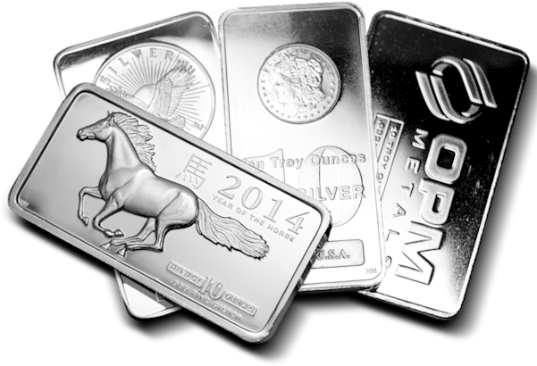 10 Oz Silver Bar Various Brands - Illustration (600x600), Png Download