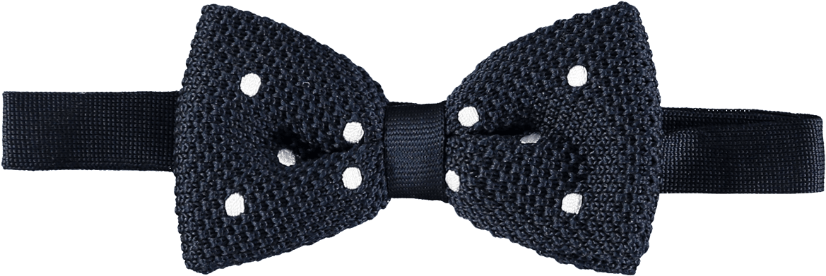 Knitted Navy Blue White Spots - Gravata Borboleta Png Preta (1200x1200), Png Download