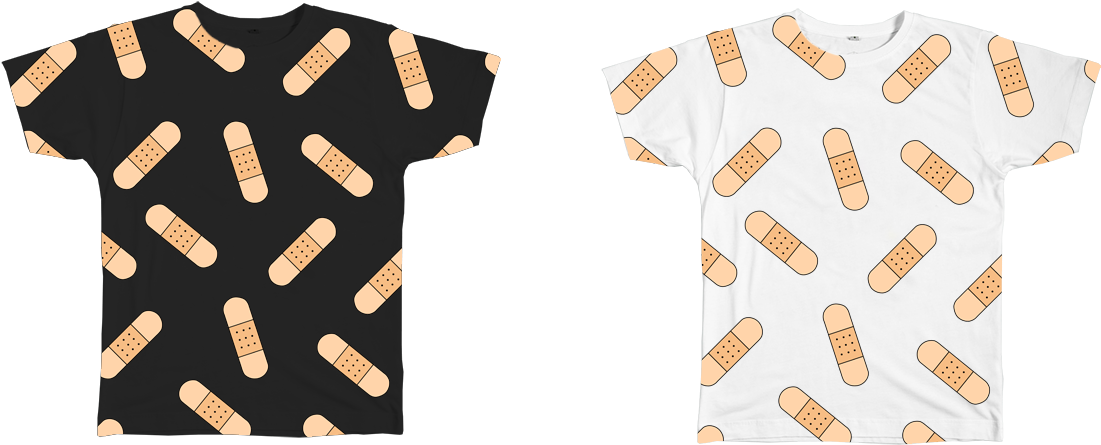Band Aid T-shirt - Junk Food (1100x500), Png Download