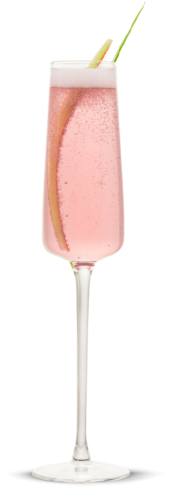 The Rhubarb Fizz - Champagne Cocktail (476x1032), Png Download