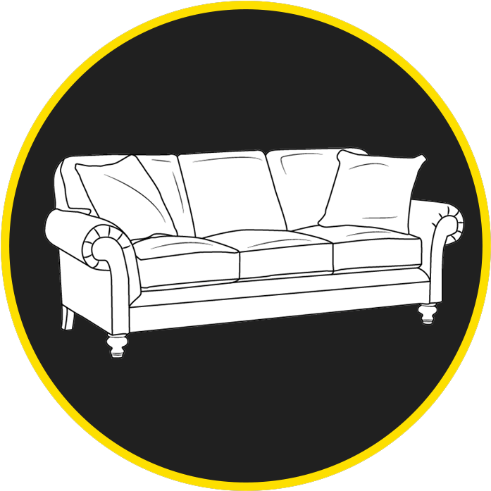 Couch Icon Black Background Circle - Studio Couch (730x731), Png Download