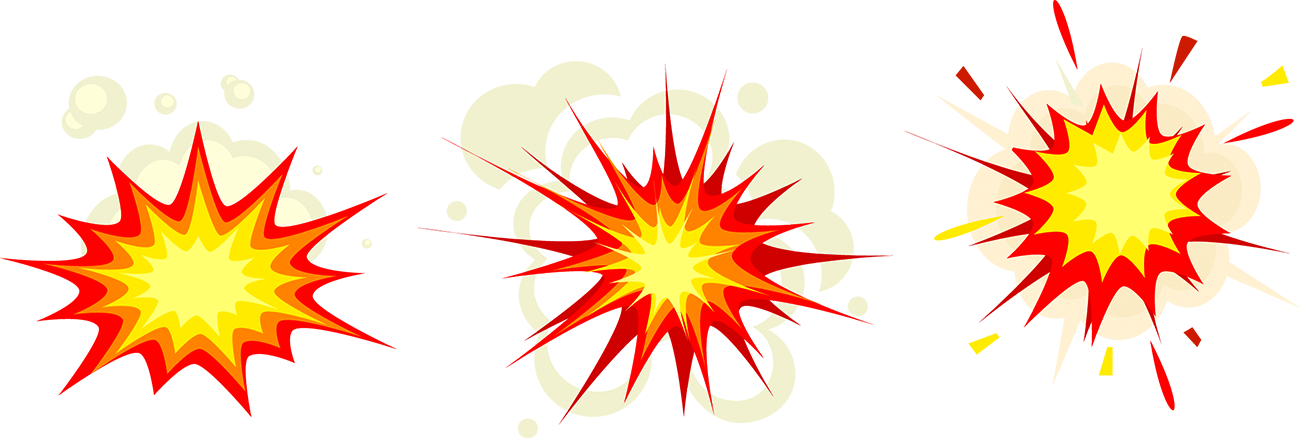 Explosions Clipart Real Explosion - Explosions Clipart (1300x438), Png Download