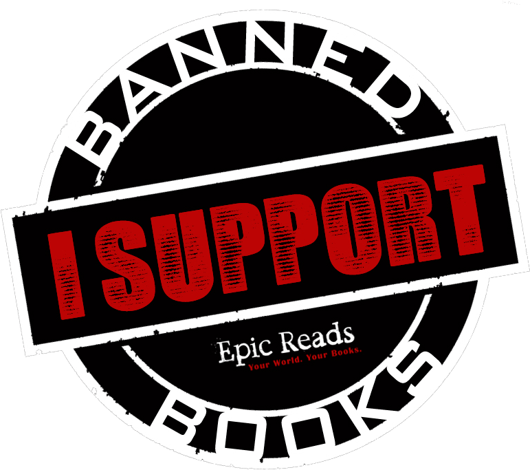 Epic Reads Celebrates Banned Books Week Clipart Black - Label (800x800), Png Download