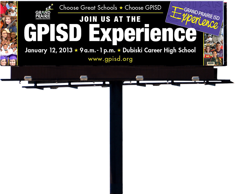 Wide-billboard - Grand Prairie Isd Billboards (821x821), Png Download