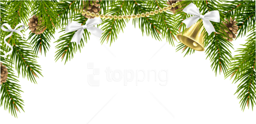 Free Png Christmas Pine Decor With Ornaments Png - Christmas Pine Decor Png (850x516), Png Download