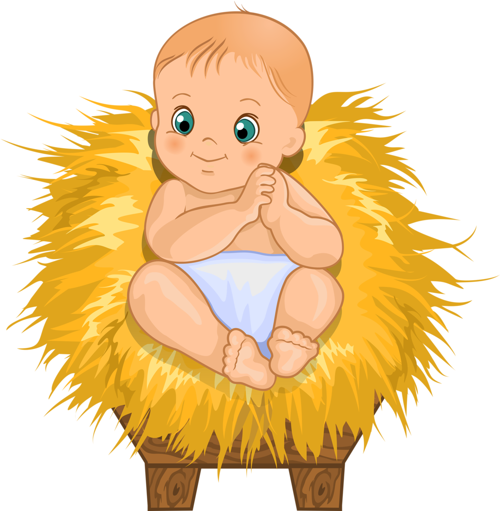 Manger Clipart Christmas Bible Verse - Chubby Baby Clip Art (972x1024), Png Download