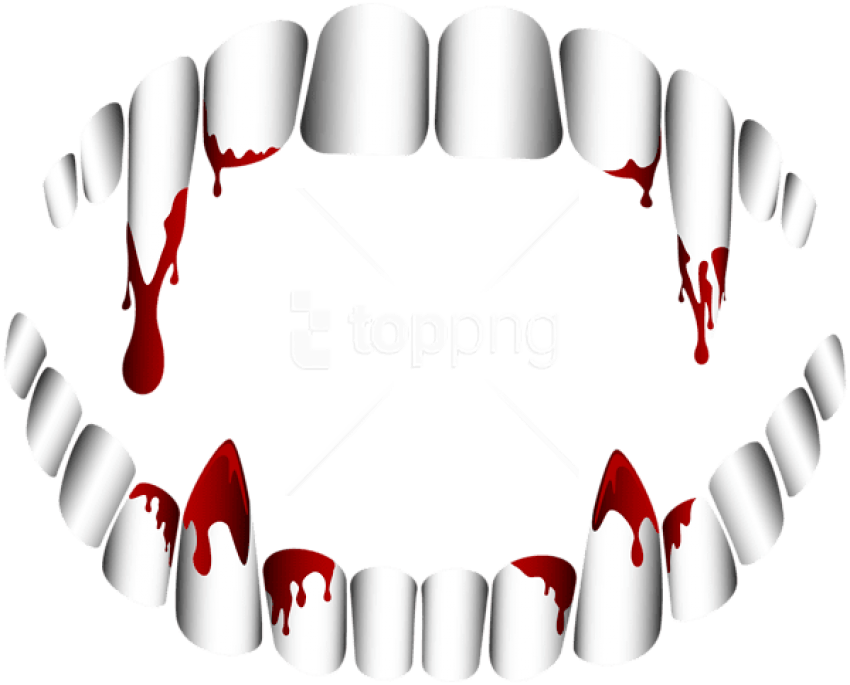 Download Vampire Teeth Png Images Background - Vampire Teeth Transparent Background (850x685), Png Download