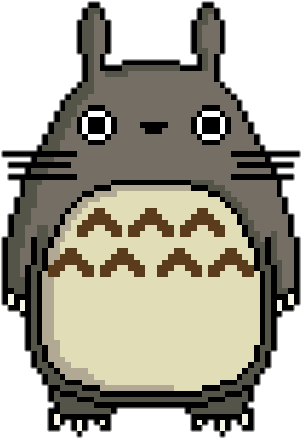 Art, Pixel, And Totoro Image - Cartoon (480x676), Png Download