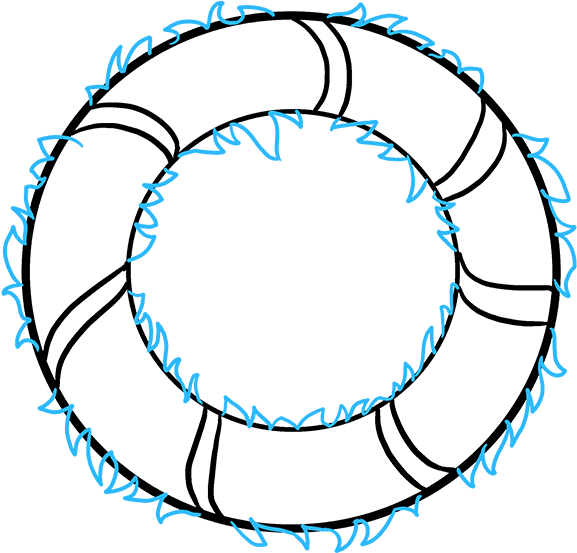 How To Draw Christmas Wreath - Circle (680x678), Png Download