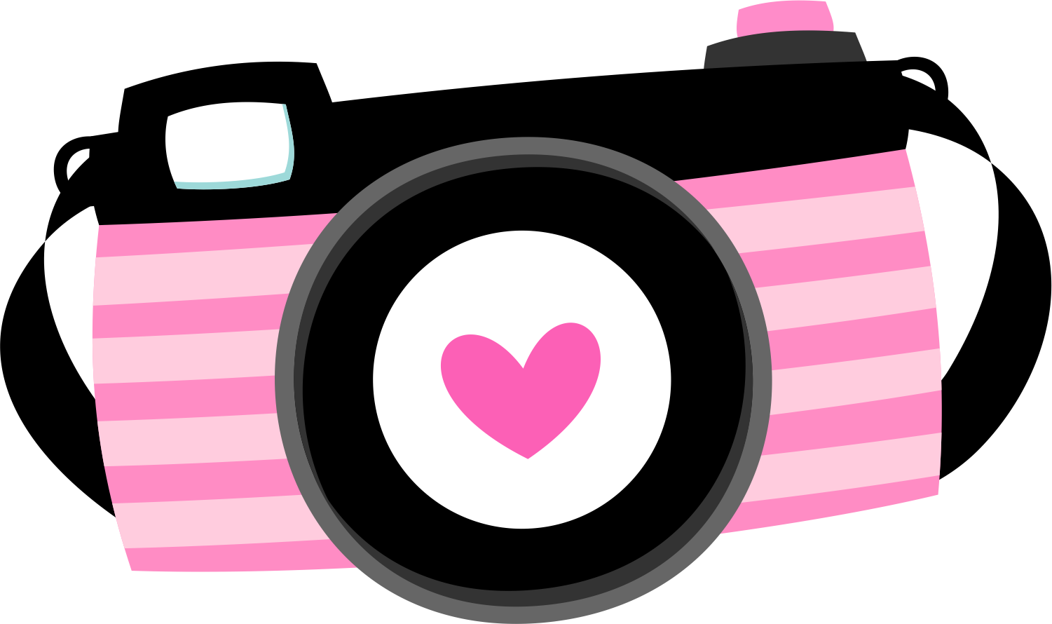 Clipart Boy Camera - Pink Camera Cartoon Png (1501x890), Png Download