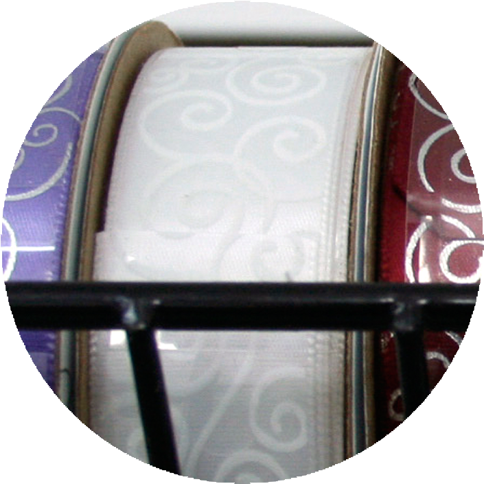Swirl Pattern Ribbon White/white - Makeup Mirror (750x750), Png Download
