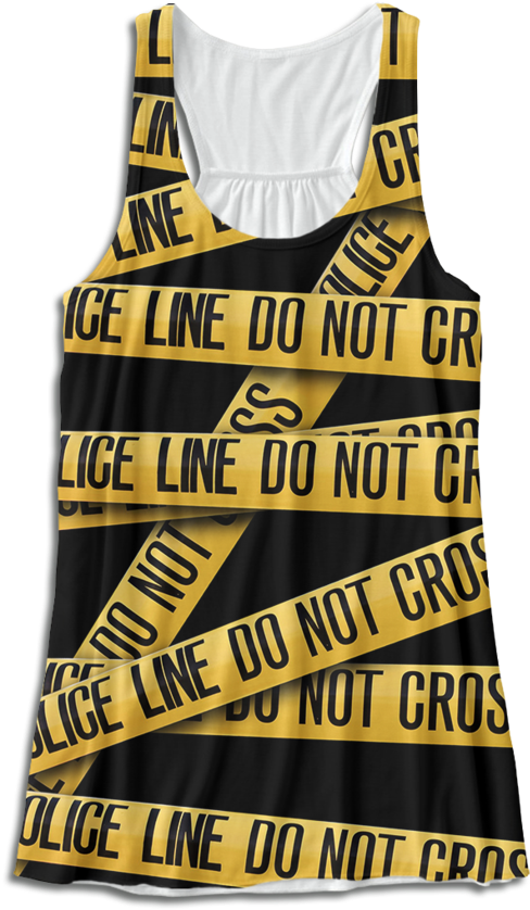 Police Tape Racerback Tank Top - One-piece Garment (740x895), Png Download