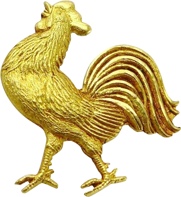 14k Gold Rooster Stick Pin / Stickpin Offered By Purrfect - Gold Rooster Png (676x676), Png Download