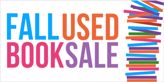 Fall Used Book Sale Vinyl Banner With Stack Of Books - Parallel (560x560), Png Download