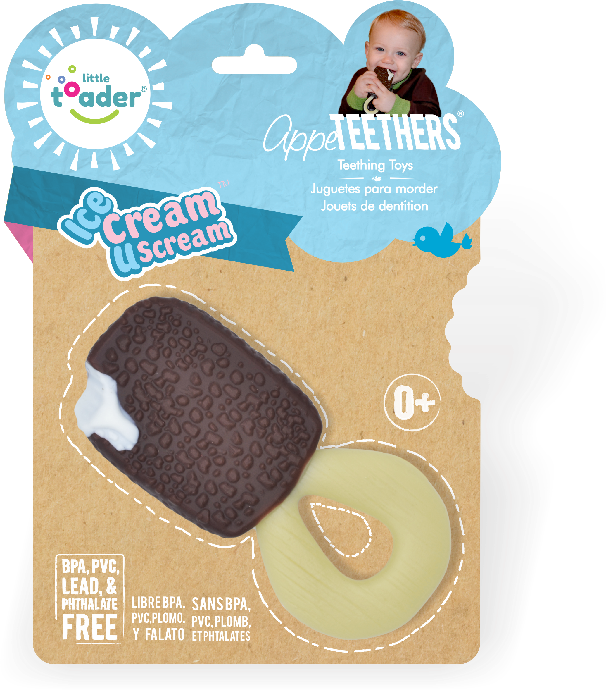 Teethers Ice Cream U Scream - Little Toader Teething Toys (2417x2968), Png Download