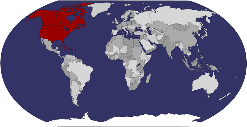 North America Area World Federation Of Methodist And - Map Of Where Pyrite Is Found (800x435), Png Download