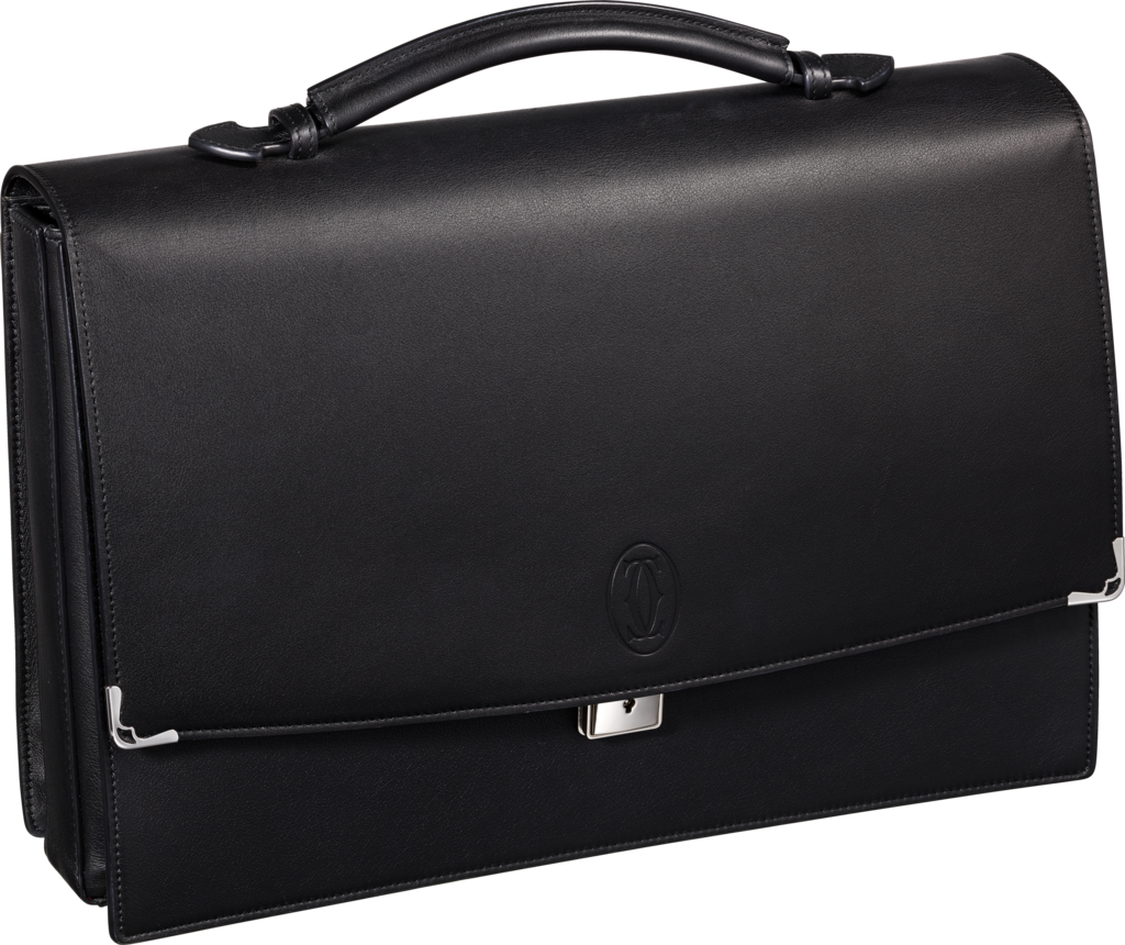 Must De Cartier Bag, Briefcase With Three Gussets Black - L1002077 (1024x860), Png Download