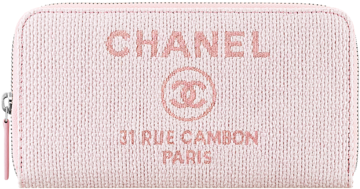 Chanel Deauville Zipped Wallet - Label (564x720), Png Download