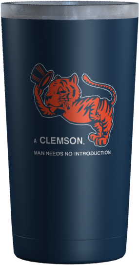 Clemson Man Navy - Pint Glass (800x626), Png Download