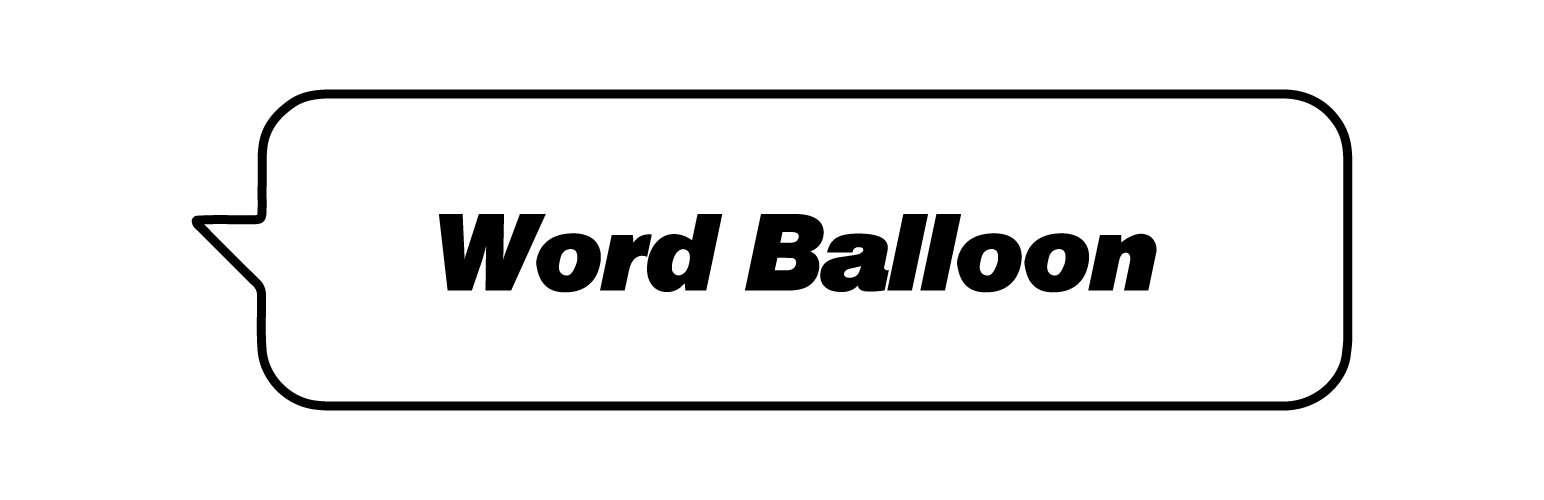 【word Balloon】公式デモ アイコンや効果を使った使用例 - Black-and-white (1544x500), Png Download
