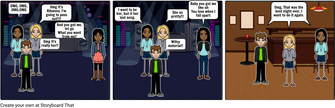 My First Perspective Of A Rihanna Concert - Cartoon (1164x385), Png Download